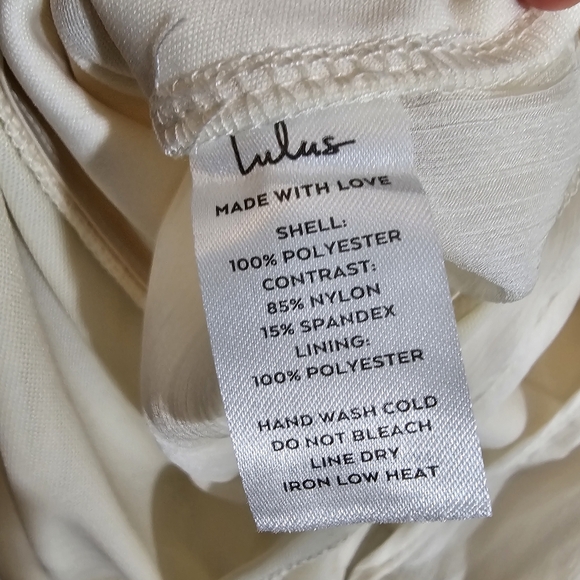 Lulu's NWT Blouse Long Sleeve Bodysuit XS Cream Sheer - Picture 7 of 12